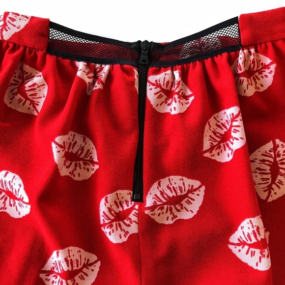 🎉HPx2🎉Sam Edelman Valentines Enchanted Kiss Red Jacquard Skirt IN REKI RED KISS - Picture 5 of 5